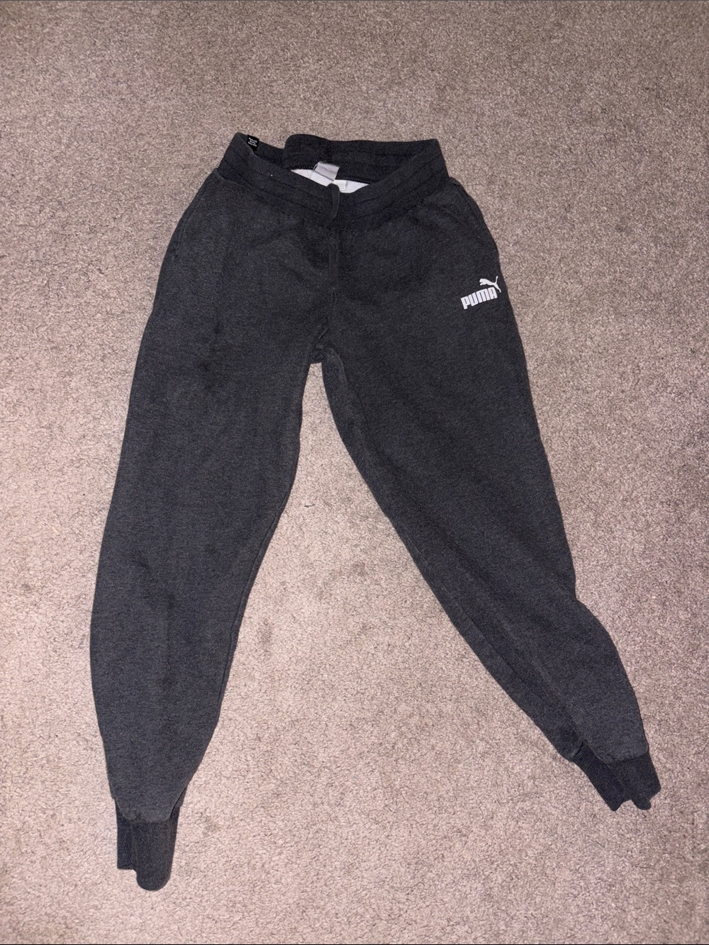 PUMA Black Womens Jogger Sweatpants with White Logo